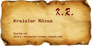 Kreisler Rózsa névjegykártya