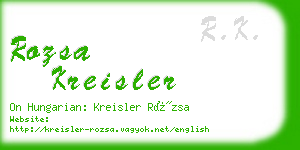 rozsa kreisler business card